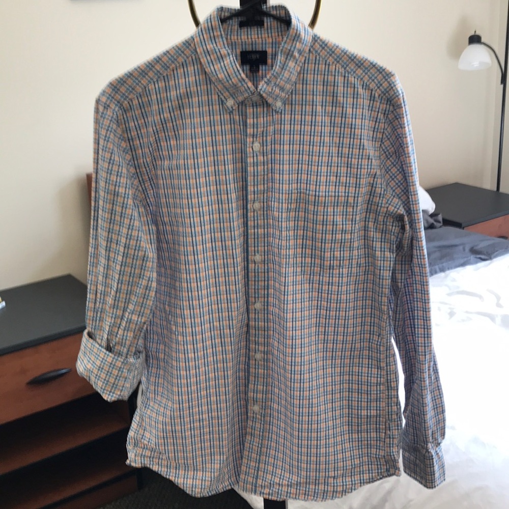 J Crew Multi-Colored Checkered Button Down